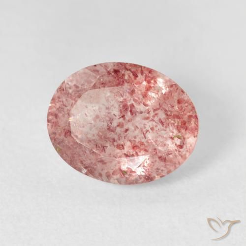 Quartzo Morango Rosa brilhante Natural 2.46ct, oval, Transparente