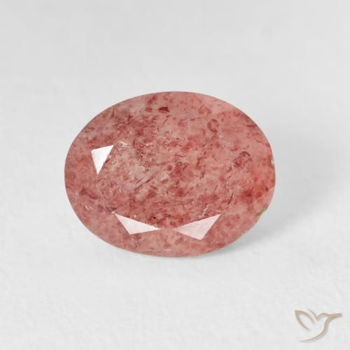 2.77ct Natural rosa médio Quartzo Morango, oval, Transparente