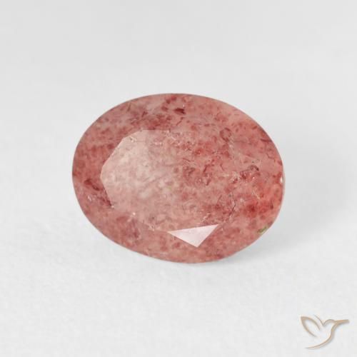 Quartzo Morango rosa médio Natural 2.77ct, oval, Transparente