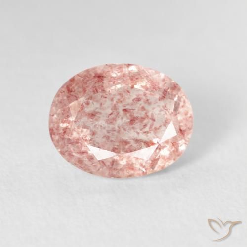 2.76ct Natural Rosa Terroso Quartzo Morango, oval, Transparente