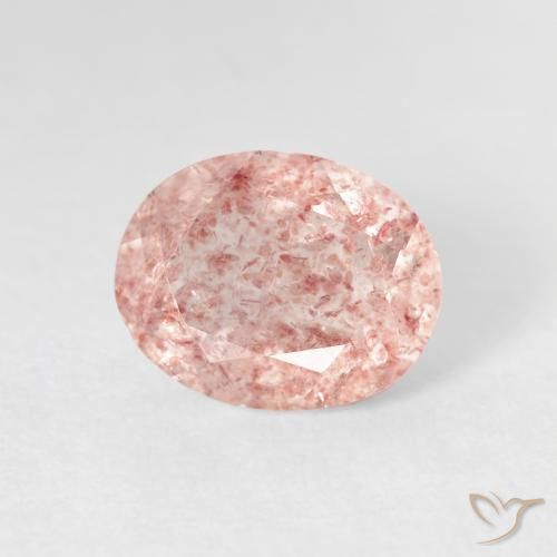 Quartzo Morango Rosa Terroso Natural 2.76ct, oval, Transparente