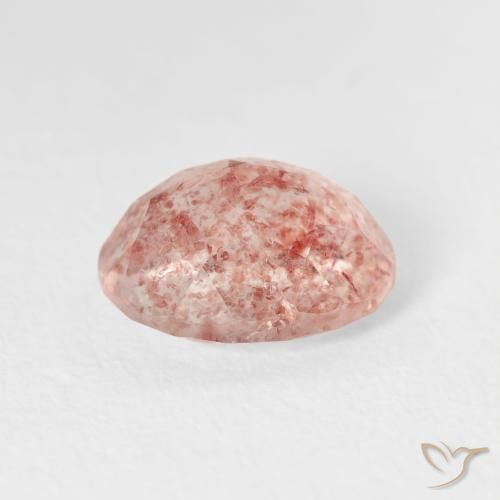Quartzo Morango Rosa Terroso Natural 2.76ct, oval, Transparente