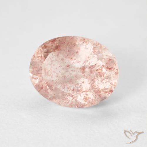 Quartzo Morango Laranja Rosa Natural 2.92ct, oval, Transparente