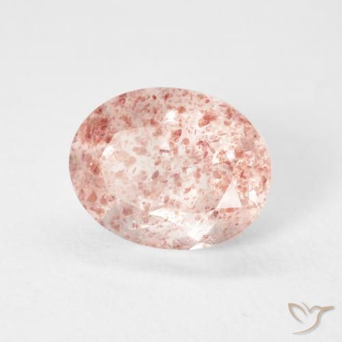 Quartzo Morango Rosa Terroso Natural 2.70ct, oval, Transparente