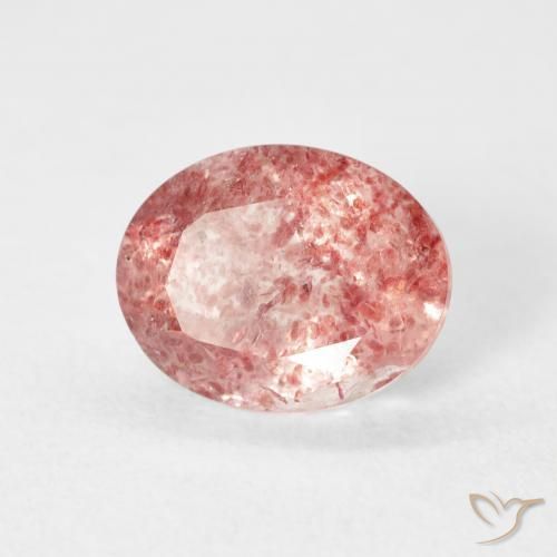 Quartzo Morango Rosa brilhante Natural 2.53ct, oval, Transparente