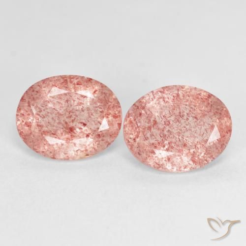 4.81ctw Natural Framboesa Rosa Quartzo Morango, oval, Transparente