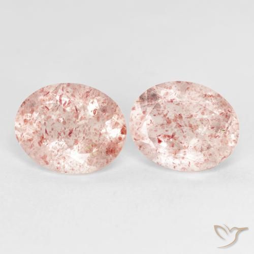 Pedras preciosas de Quartzo Morango rosa médio natural de 5.13 ct, oval, Transparente