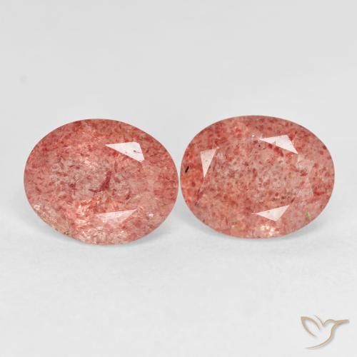 Pedras preciosas de Quartzo Morango rosa médio natural de 5.31 ct, oval, Transparente