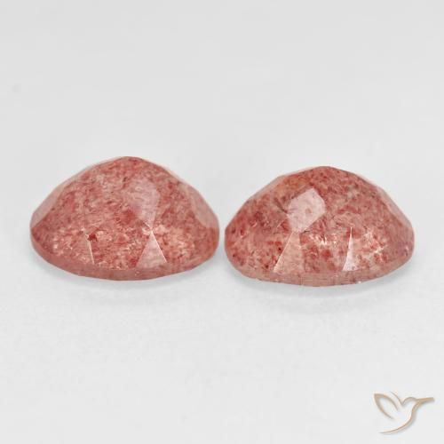 Pedras preciosas de Quartzo Morango rosa médio natural de 5.31 ct, oval, Transparente