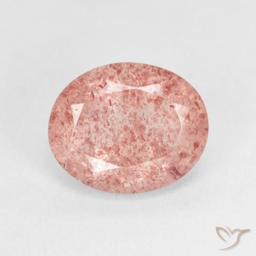 3.62ct Natural rosa rosa Quartzo Morango, oval, Transparente