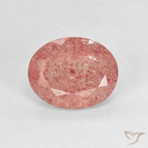 2.80ct Natural rosa médio Quartzo Morango, oval, Transparente