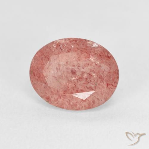 Quartzo Morango rosa médio Natural 2.80ct, oval, Transparente