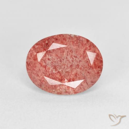 2.76ct Natural rosa médio Quartzo Morango, oval, Transparente