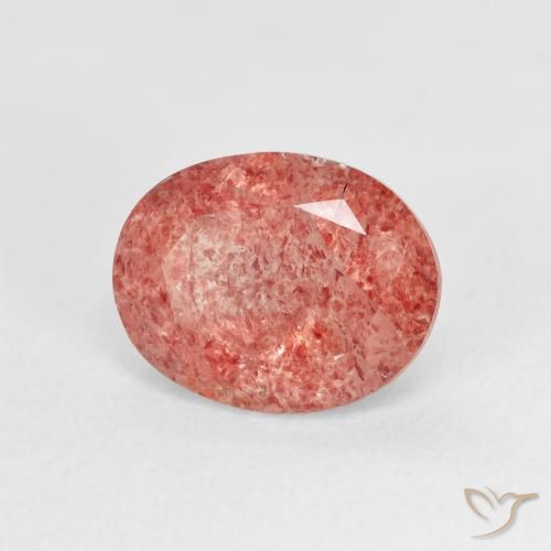 Quartzo Morango rosa médio Natural 2.76ct, oval, Transparente