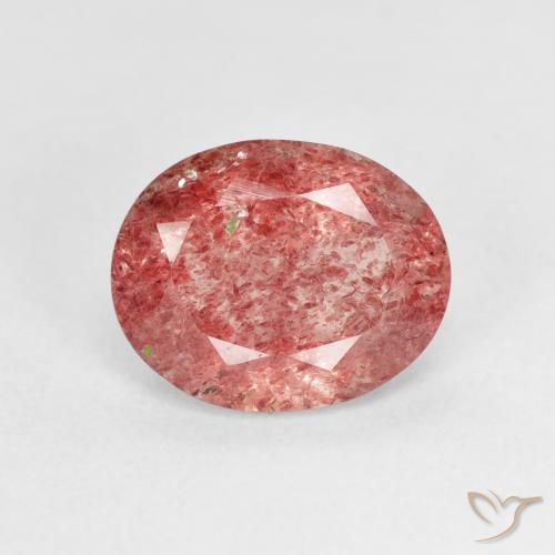 3.09ct Natural rosa médio Quartzo Morango, oval, Transparente
