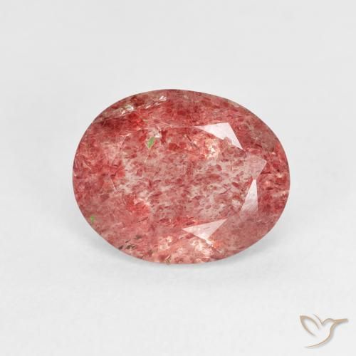 Quartzo Morango rosa médio Natural 3.09ct, oval, Transparente