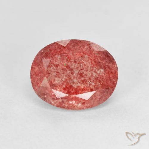 2.78ct Natural Framboesa Rosa Quartzo Morango, oval, Transparente