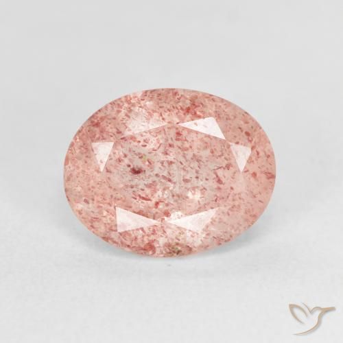 2.69ct Natural Luz rosa Quartzo Morango, oval, Transparente