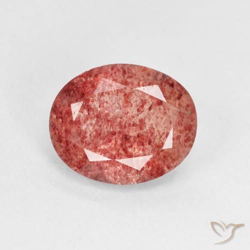 2.44ct Natural rosa avermelhado Quartzo Morango, oval, Transparente