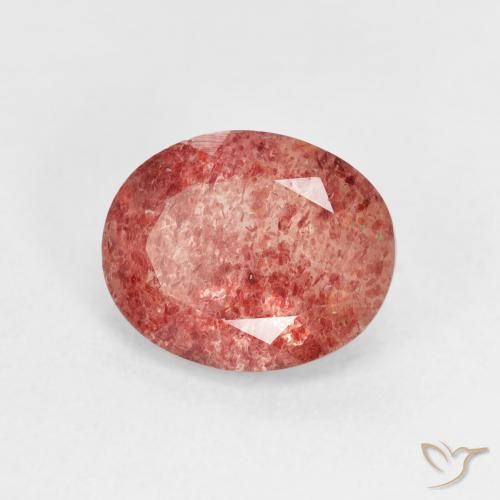 Quartzo Morango rosa avermelhado Natural 2.44ct, oval, Transparente