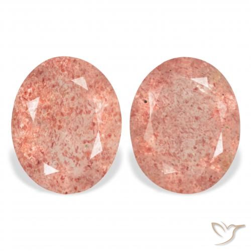 5.71ctw Natural Rosa Alaranjado Quartzo Morango, oval, Transparente
