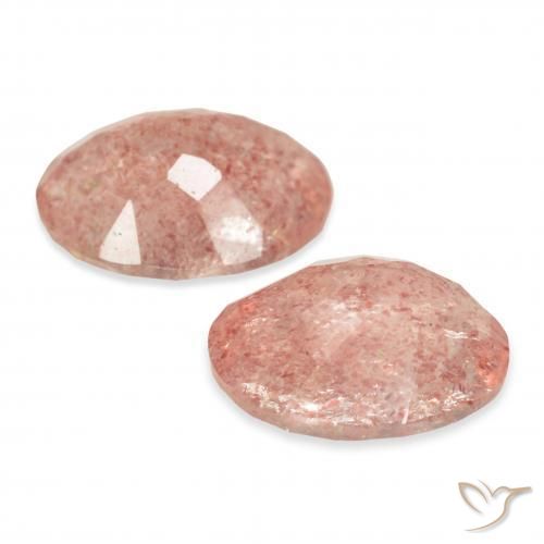 Pedras preciosas de Quartzo Morango Rosa Alaranjado natural de 5.71 ct, oval, Transparente