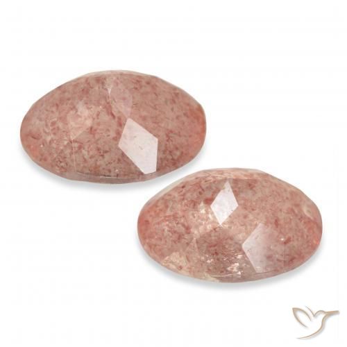Pedras preciosas de Quartzo Morango Toranja Rosa natural de 5.85 ct, oval, Transparente