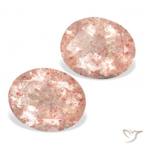Pedras preciosas de Quartzo Morango Luz rosa natural de 6.36 ct, oval, Transparente
