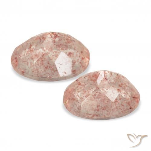 Pedras preciosas de Quartzo Morango Luz rosa natural de 6.36 ct, oval, Transparente