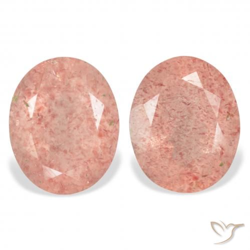 6.80ctw Natural Rosa Alaranjado Quartzo Morango, oval, Transparente