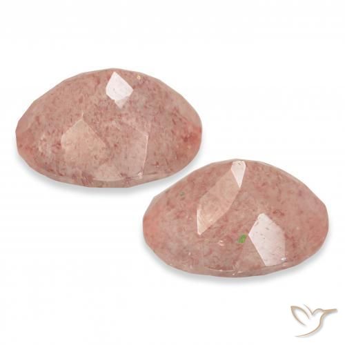Pedras preciosas de Quartzo Morango Rosa Alaranjado natural de 6.80 ct, oval, Transparente