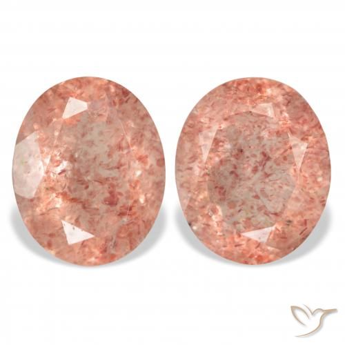 6.51ctw Natural Rosa Alaranjado Quartzo Morango, oval, Transparente