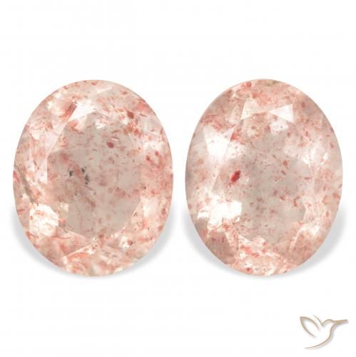 6.89ctw Natural Light Grapefruit Pink Quartzo Morango, oval, Transparente