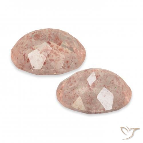 Pedras preciosas de Quartzo Morango Light Grapefruit Pink natural de 6.89 ct, oval, Transparente