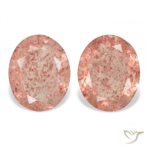 5.14ctw Natural Toranja Rosa Quartzo Morango, oval, Transparente