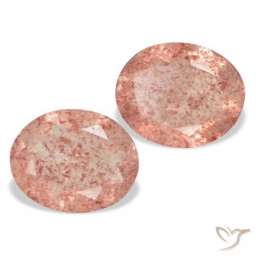 Pedras preciosas de Quartzo Morango Toranja Rosa natural de 5.14 ct, oval, Transparente