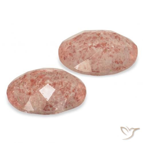 Pedras preciosas de Quartzo Morango Toranja Rosa natural de 5.14 ct, oval, Transparente