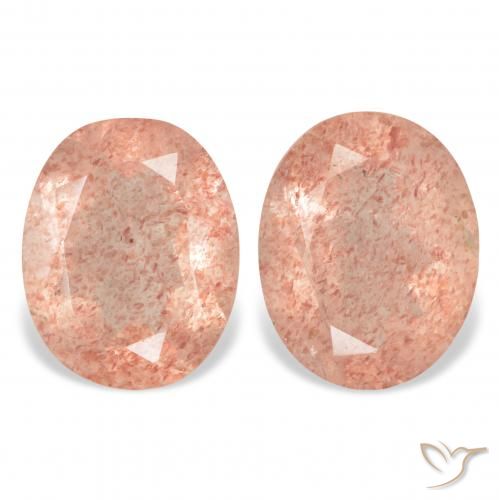 5.92ctw Natural Rosa Alaranjado Quartzo Morango, oval, Transparente