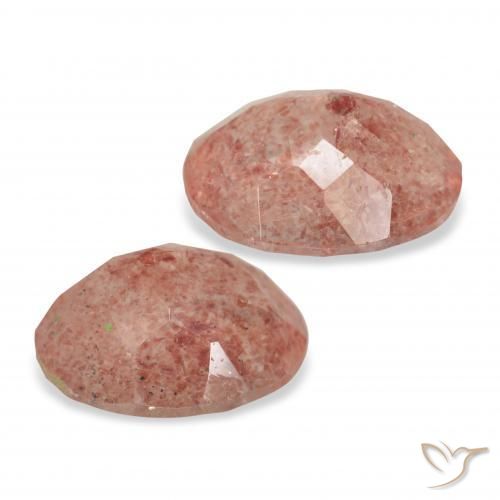 Pedras preciosas de Quartzo Morango Rosa Alaranjado natural de 6.46 ct, oval, Transparente