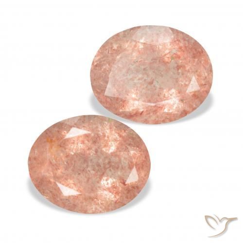 Pedras preciosas de Quartzo Morango Toranja Rosa natural de 6.55 ct, oval, Transparente