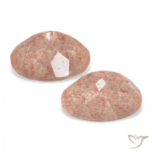 Pedras preciosas de Quartzo Morango Toranja Rosa natural de 6.55 ct, oval, Transparente