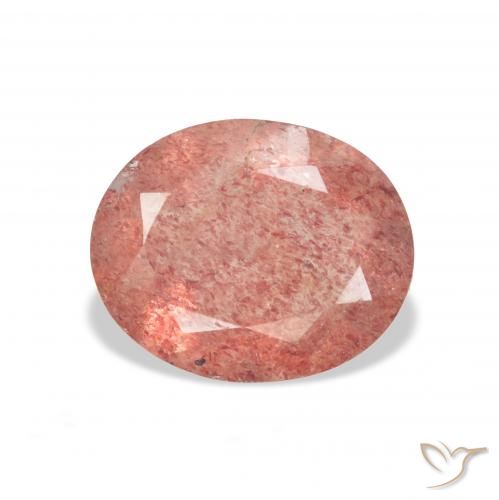 3.26ct Natural rosa médio Quartzo Morango, oval, Transparente