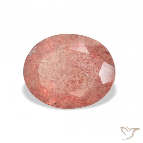 Quartzo Morango rosa médio Natural 3.26ct, oval, Transparente