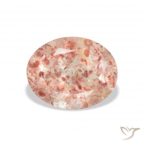 3.22ct Natural Laranja Rosa Quartzo Morango, oval, Transparente