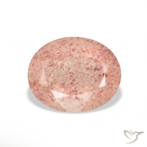 3.37ct Natural Luz rosa Quartzo Morango, oval, Transparente