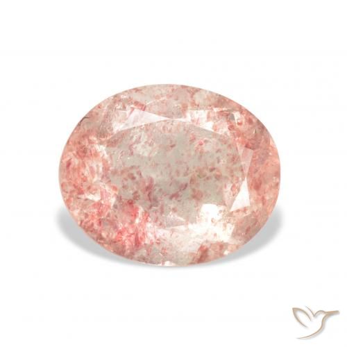 3.44ct Natural rosa médio Quartzo Morango, oval, Transparente