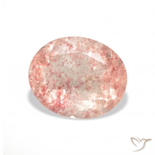 Quartzo Morango rosa médio Natural 3.44ct, oval, Transparente