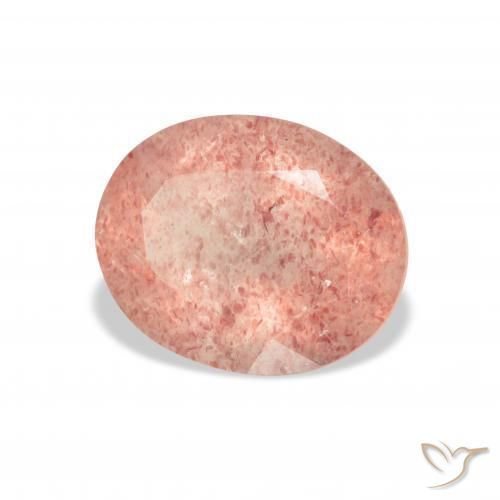 Quartzo Morango Framboesa Rosa Natural 3.38ct, oval, Transparente