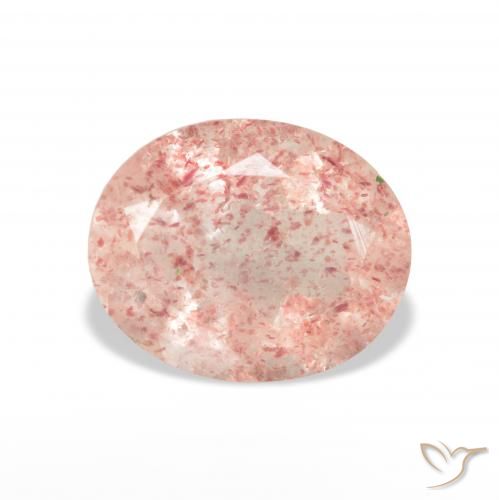 3.55ct Natural Luz rosa Quartzo Morango, oval, Transparente