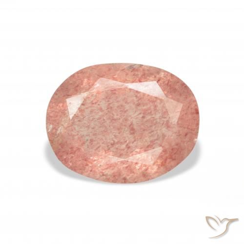 3.15ct Natural rosa médio Quartzo Morango, oval, Transparente